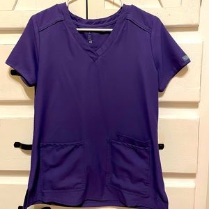 Med Couture “Inspire” purple scrub top size S